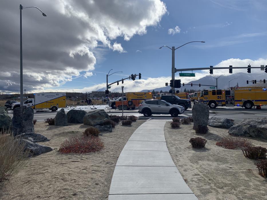 Carson City emergency crews responds to multivehicle fatal crash near